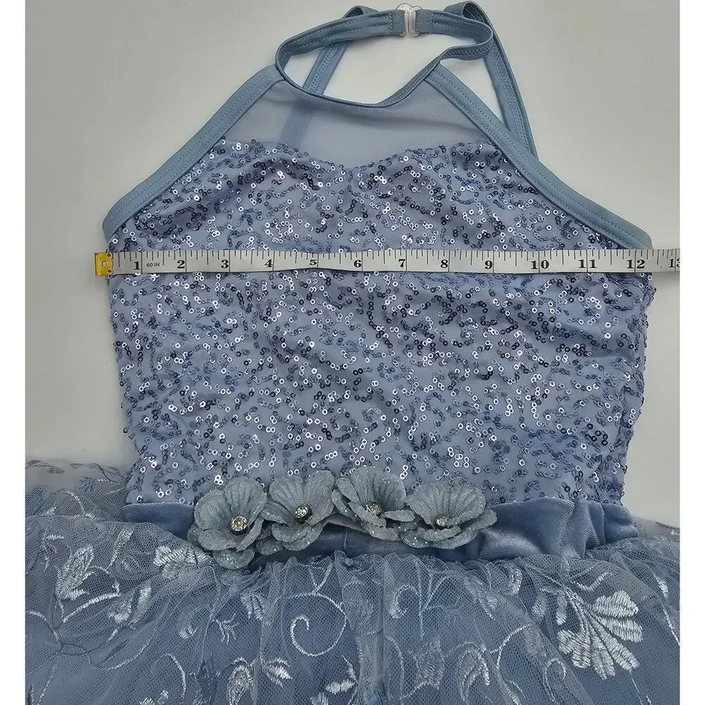 Weissman Dancewear Girls Blue Size MC 10/12 Dance Costume/Fairy Dress Up/Photos